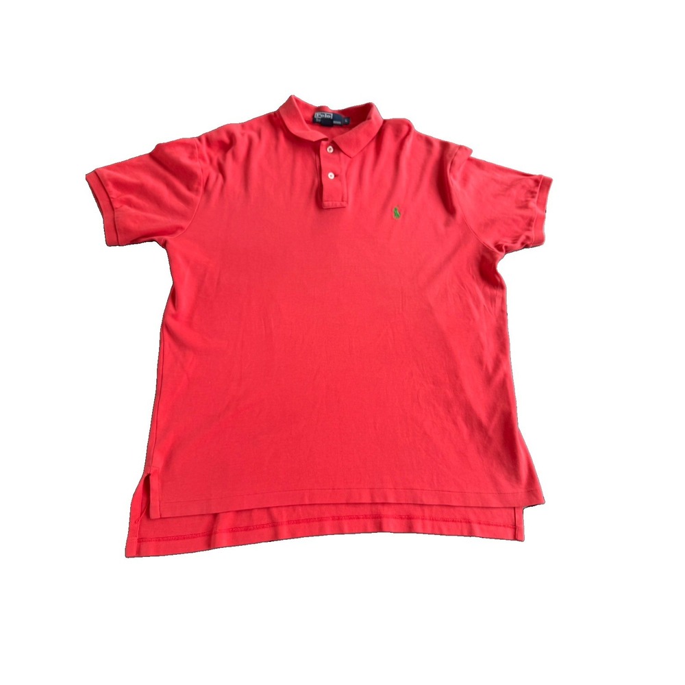 Polo Ralph Lauren Men's Coral Pique Polo Shirt Green Pony size large